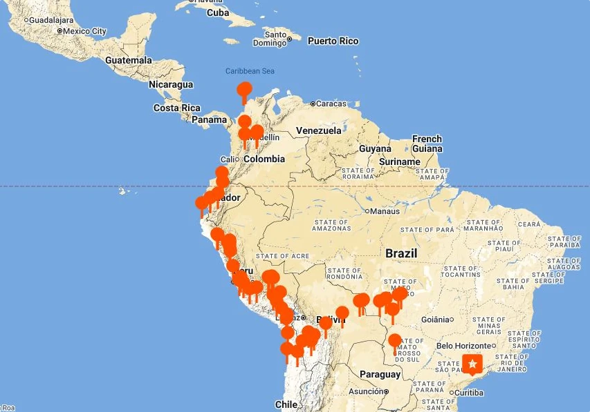 Around the world by motorcycle - map